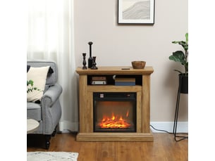 Cheminée électrique effet flammes 3d luminosité réglable 1800 w avec télécommande 81,5 x 30 x 76,2 cm brun effet bois