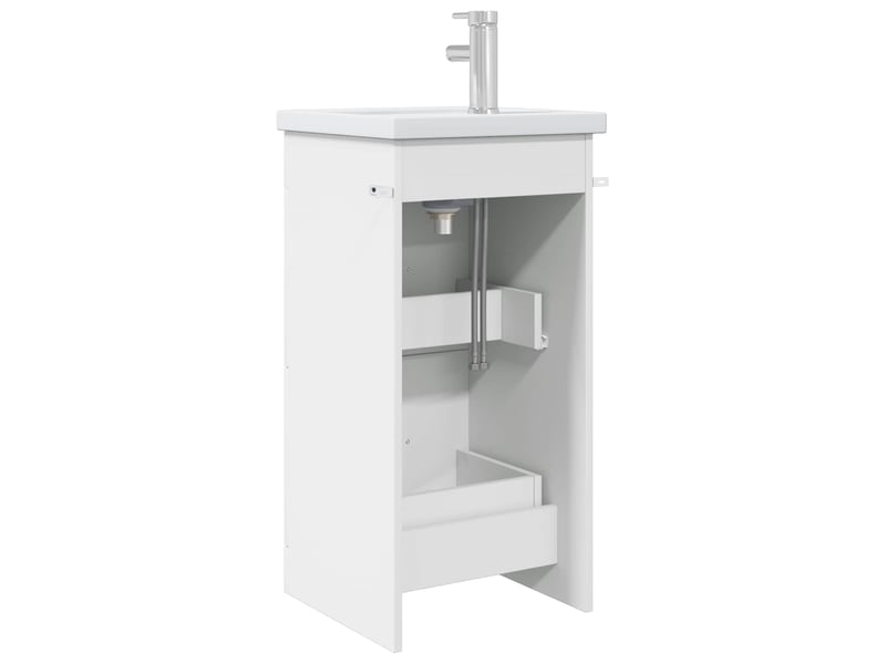  Meuble de salle de bain avec évier blanc 42x40x84.5 cm shl100  - Conforama E