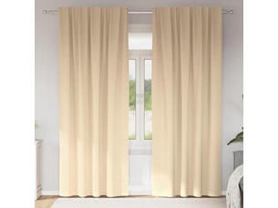 Lot de 2 rideaux occultants, rideaux black-out avec anneaux crème 225 x 140 cm cf44628