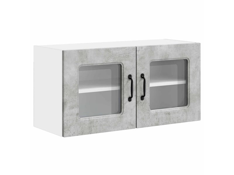  Meuble mural de cuisine | armoire de cuisine gris béton 80x31x40cm shl3002  - Conforama A