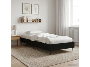 Lit adulte, lit simple, cadre de lit chêne noir 80x200cm bois d'ingénierie cf6123