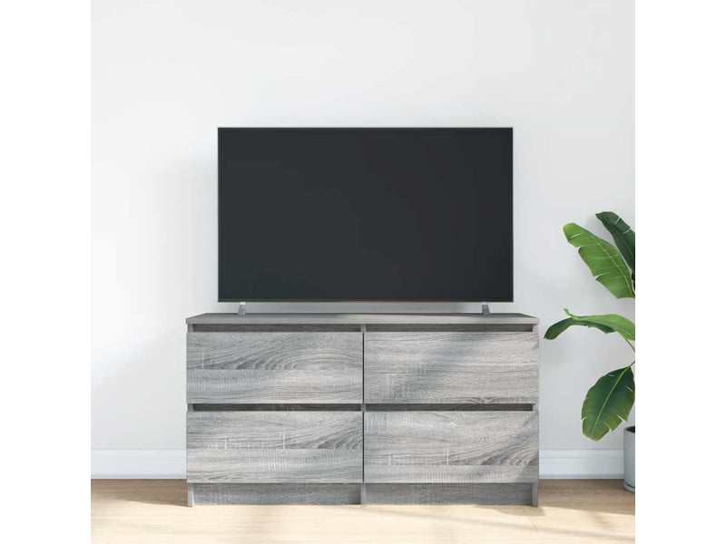  Meuble tv - banc tv - meuble de rangement sonoma gris 100x35x54 cm bois d'ingénierie  - Conforama C
