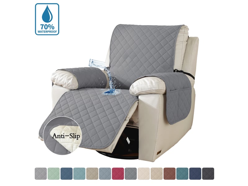  Housse imperméable pour fauteuil inclinable – protection de canapé résistante aux taches – lavable – pour fauteuil de massage une place – gris clair  - Conforama A