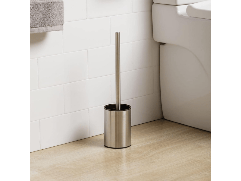  Brosse wc | acier inoxydable satiné | avec récipient intérieur | design moderne et facile à nettoyer | hygiène optimale | support inclus  - Conforama C
