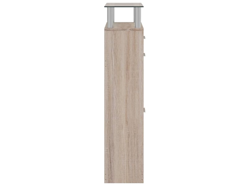  Meuble à chaussures, armoire à chaussures avec tiroir et plateau en verre bois  - Conforama E