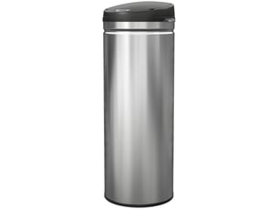 Poubelle à capteur 50 l en inox, sans contact, fermeture douce, argentée, cuisine et bureau