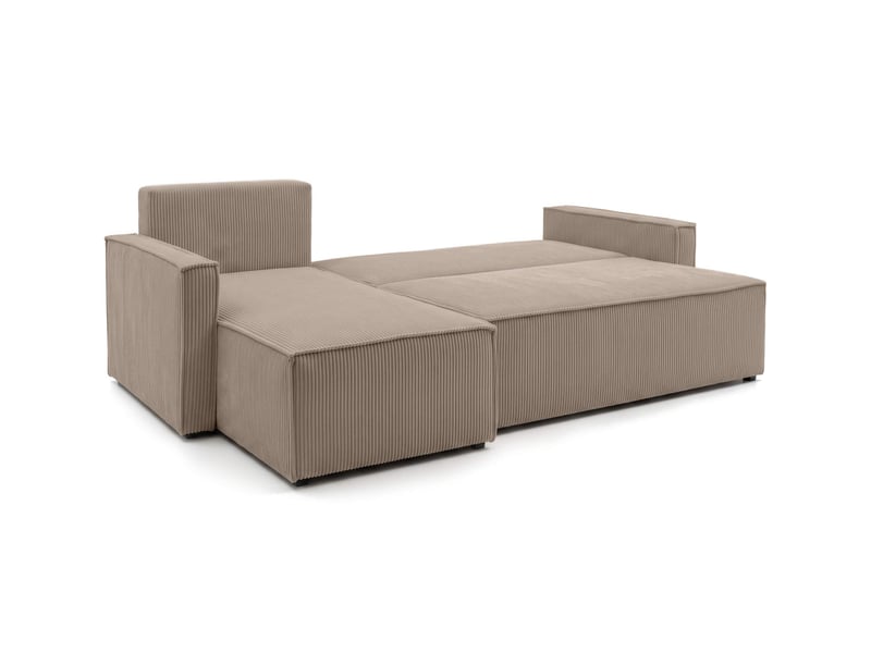  Farah - canapé d'angle reversible convertible 4 places accoudoirs slim velours cotelé  - Conforama C