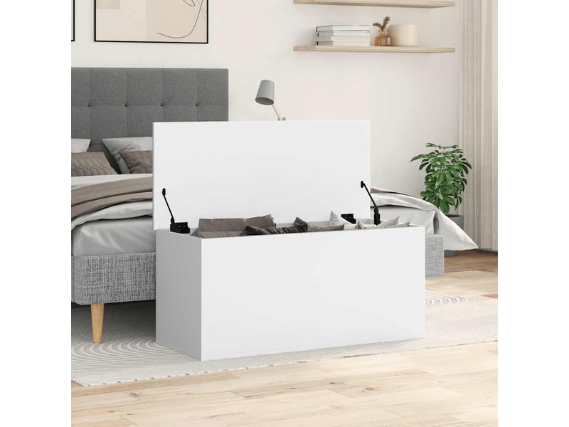  Boîte de rangement, coffre de rangement blanc 100x42x46 cm bois d'ingénierie  - Conforama C