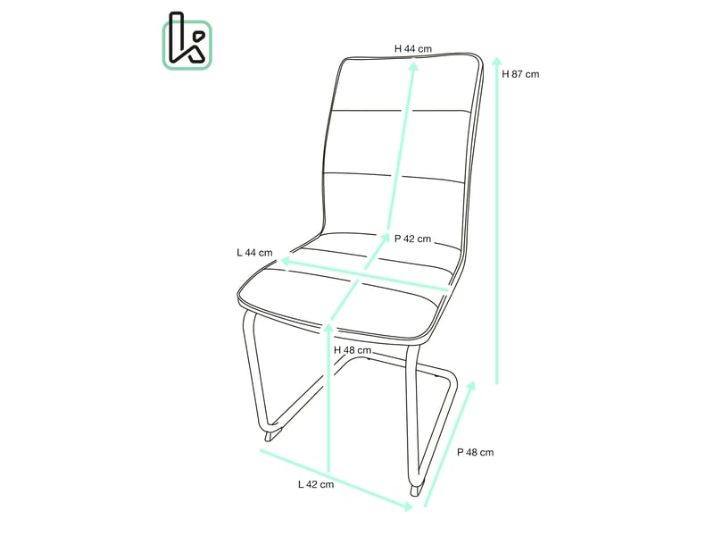  Lot de 2 chaises de salle à manger siam beiges en simili cuir vintage avec pieds métal  - Conforama R
