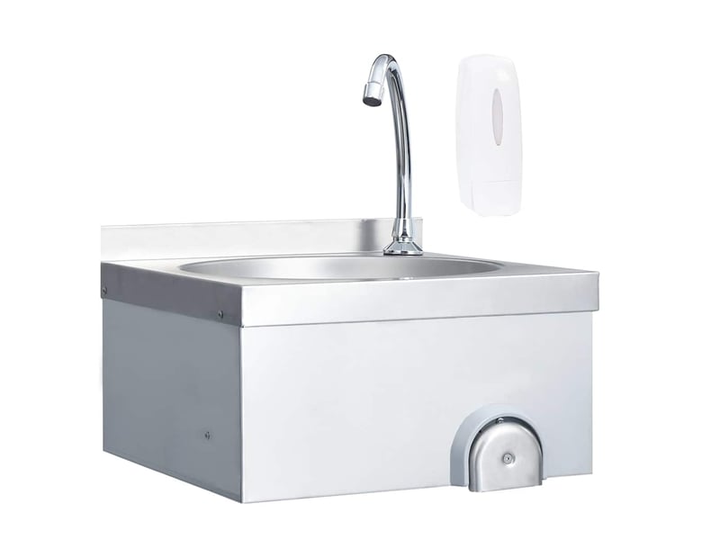 Lavabo de lavage avec robinet et distributeur de savon inox cf65660 - Conforama B