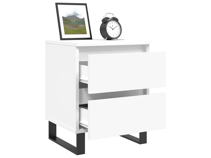  Table de chevet - cabinet de chevet - table de nuit blanc 40x35x50 cm bois d’ingénierie  - Conforama C