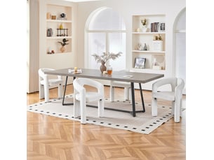 Lot de 4 chaises de salle à manger avec accoudoirs en velours beige