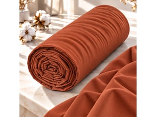 Drap housse 2 en 1 imperméable 90 x 190 cm coton 57 fils duo protect paprika