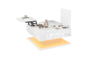 Table basse carré(e) coloris blanc <strong>WISHDOR</strong> <strong></strong> - 72 cmx72 cm