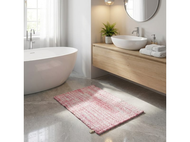  Tapis de bain antidérapant en polyester sole - rose  - Conforama B
