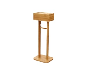 Porte papier toilette sans percer avec étagère en bambou