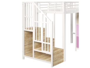 Lit mezzanine 90x200 cm <strong>BLACKCOLORS</strong>  <strong></strong> coloris blanc