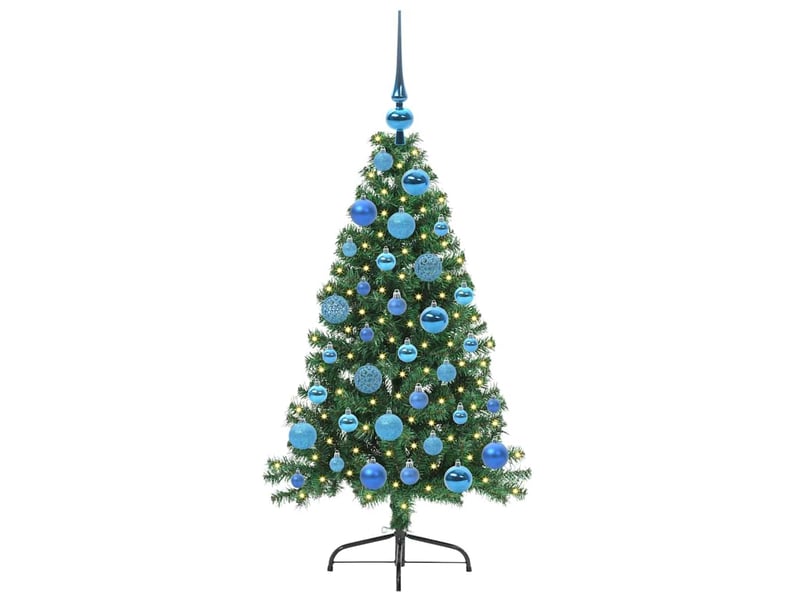 Sapin de noël artificiel, arbre de noël pré-éclairé vert 120 cm pvc shl4225 - Conforama C