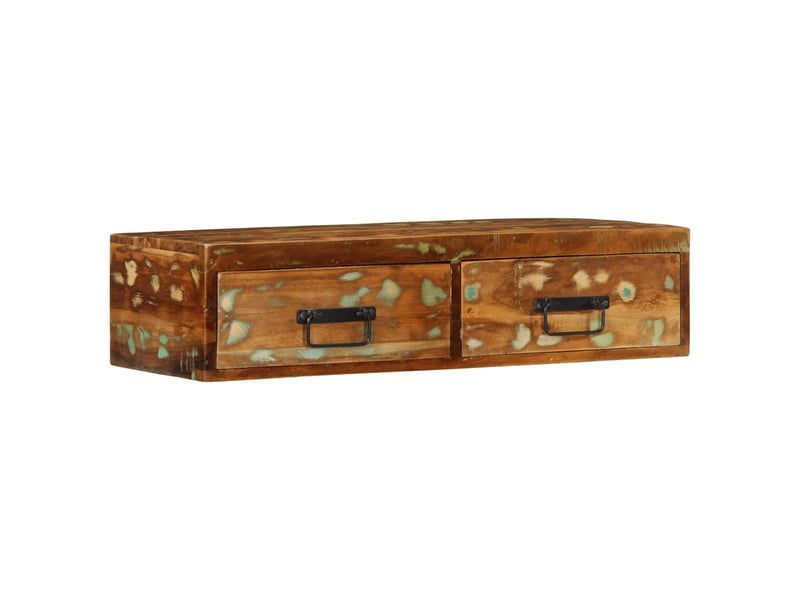  Meuble tv - banc tv - meuble de rangement mural 80x30x19 cm bois massif de récupération  - Conforama D