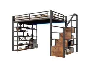 Lit mezzanine 140x200 cm <strong></strong> <strong>evarich</strong> coloris noir