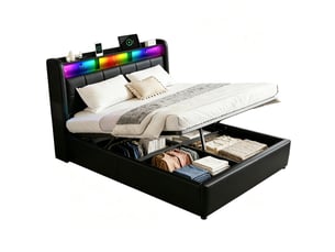Lit coffre 140x200 cm   EBD854F-BK coloris noir