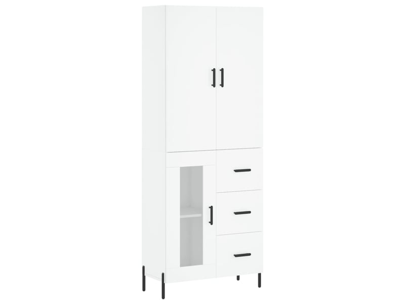  Buffet haut - bahut - meuble de rangement blanc 69,5x34x180 cm bois d'ingénierie  - Conforama A