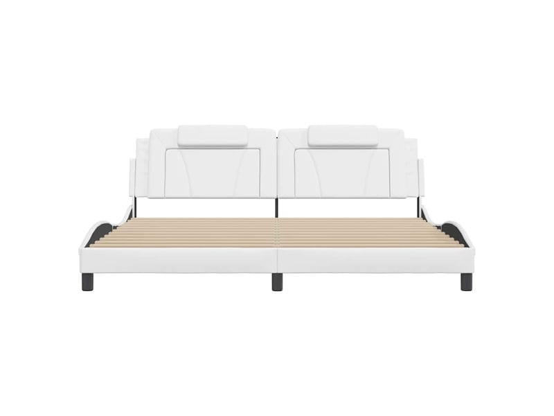 Lit double- lit adulte - cadre de lit viana sans matelas blanc 200x200 cm similicuir - Conforama C