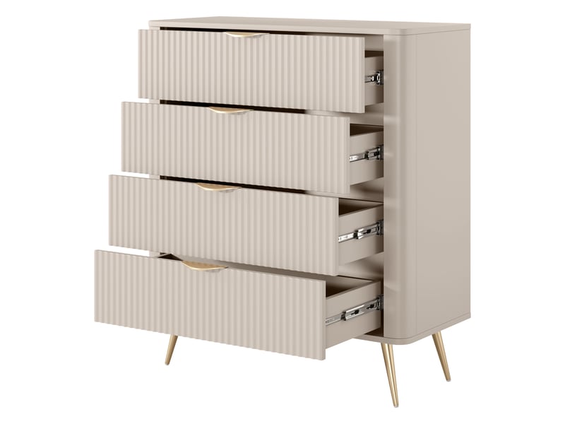  Buffet haliso, commode 4 tiroirs, 88x38x101h cm beige Haliso - Conforama A