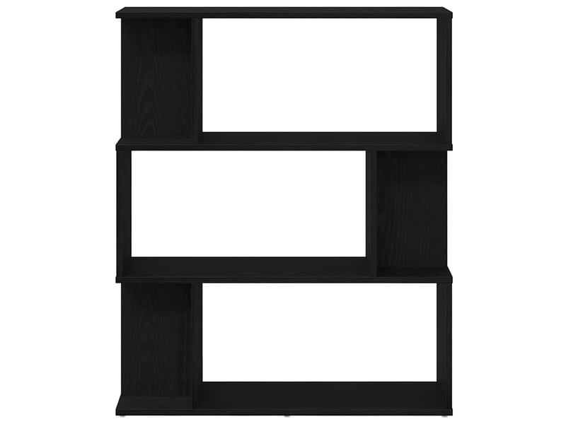  Bibliothèque, meuble de rangement salon en chêne noir 80x24x96 cm bois d'ingénierie  - Conforama E