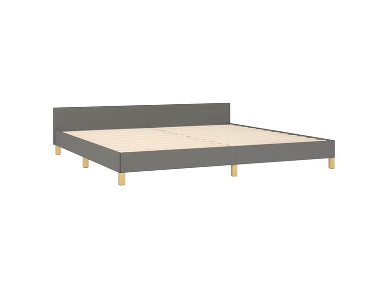  Lit double- lit adulte -  cadre de lit sans matelas gris foncé 200x200 cm tissu  - Conforama D