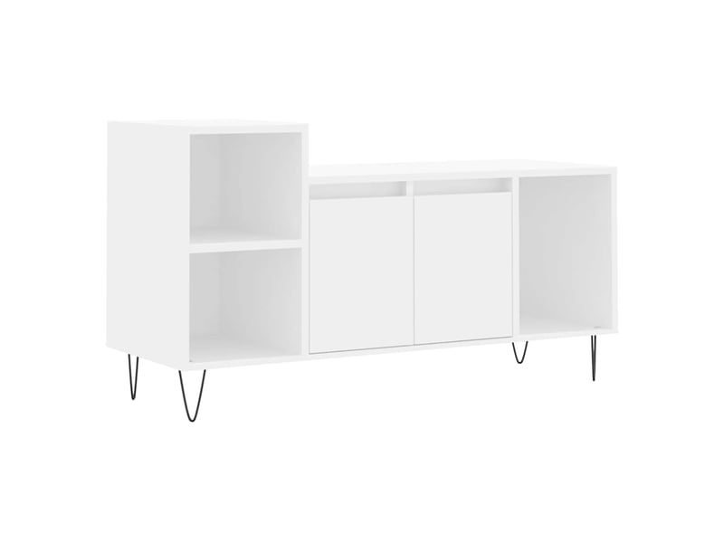 Meuble tv - banc tv - meuble de rangement blanc 100x35x55 cm bois d'ingénierie  - Conforama A