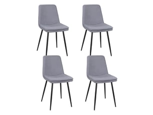 Lot de 4 chaises design yam en tissu rayé bleu