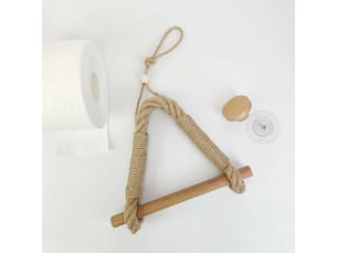 Support de papier toilette vintage en corde de chanvre pour salle de bain - 1 pièce, 3524.5 cm