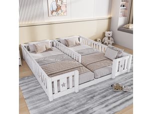 Lit avec rangement 140x200 cm <strong></strong> <strong></strong> coloris blanc