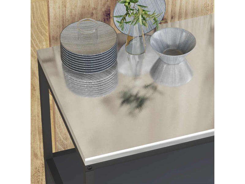  Étagère de cuisine, étagère de rangement hattem anthracite 90x50x92cm acier  - Conforama E