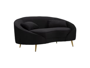 Canapé droit fixe <strong></strong> <strong></strong> 1 place Tissu noir