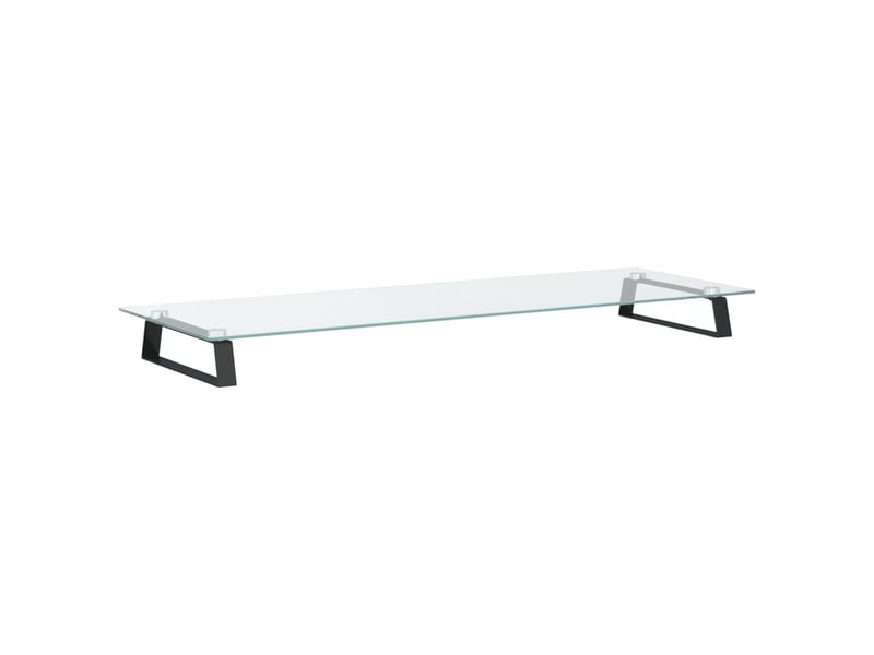  Support de moniteur table meuble bureau 100 x 35 x 8 cm verre trempé et métal noir 02_0044853  - Conforama A