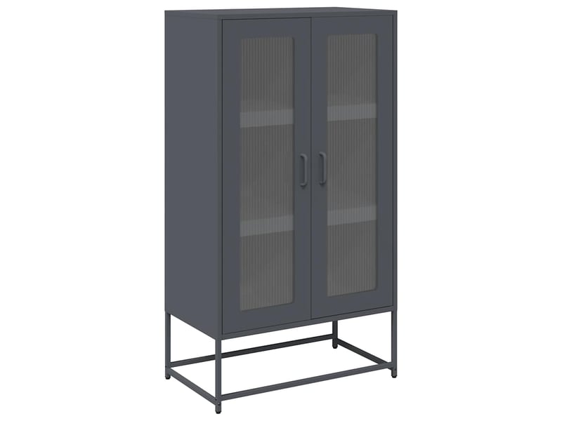  Buffet haut - bahut - meuble de rangement anthracite 68x39x123 cm acier  - Conforama A
