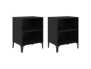 Table de chevet - cabinet de chevet - table de nuit 2 pc chêne noir 40 x 30 x 50 cm