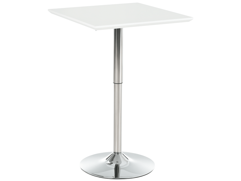  Table de bar, table de bistrot, table de pub, table carrée réglable en hauteur, table en acier, blanche, 60 x 60 x 69-92 cm  - Conforama A