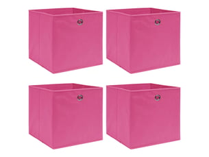 Boîtes de rangement 4 pcs rose 32x32x32 cm tissu