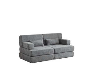Canapé droit relax manuel 2 places Tissu gris