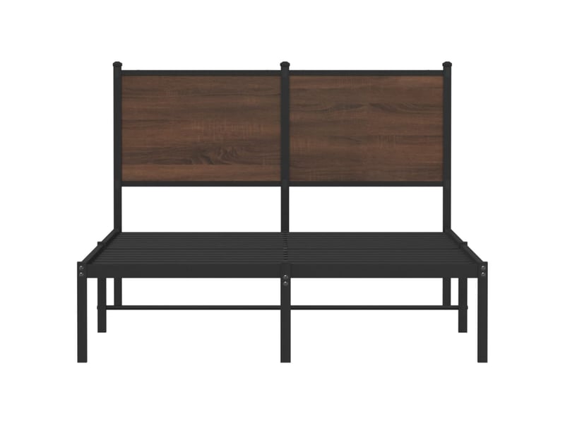 Lit double- lit adulte -  cadre de lit en métal sans matelas chêne marron 120x190 cm  - Conforama D