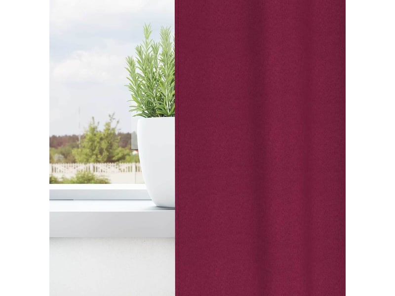  Lot de 2 rideaux occultants, rideaux black-out avec anneaux bordeaux 260 x 140 cm cf44618  - Conforama C