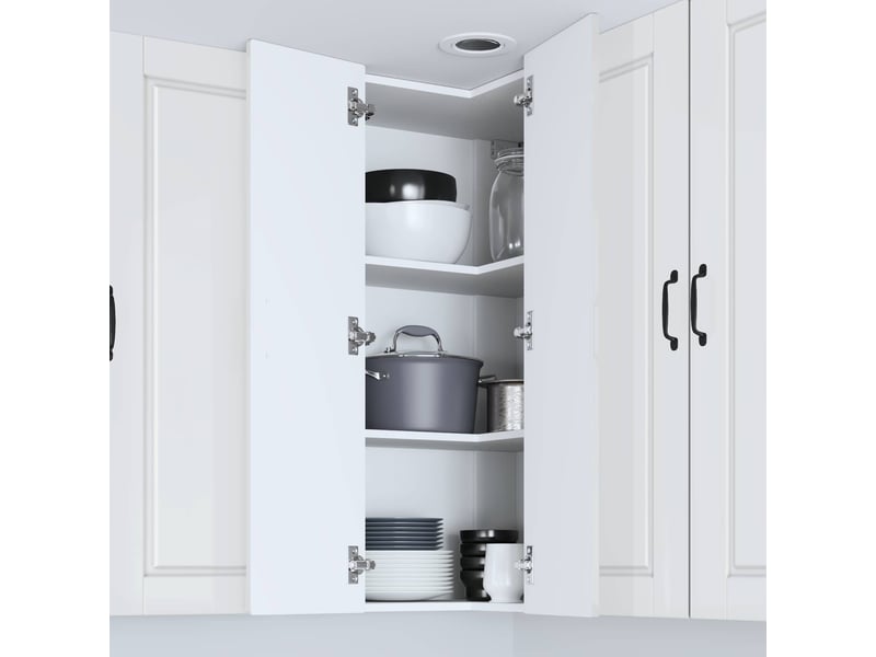  Meuble mural de cuisine, armoire d'angle cuisine porto blanc brillant 57x57x100cm  - Conforama D