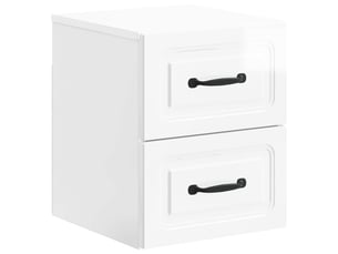 Table de chevet - cabinet de chevet - table de nuit mural blanc brillant 34,5 x 33 x 40 cm