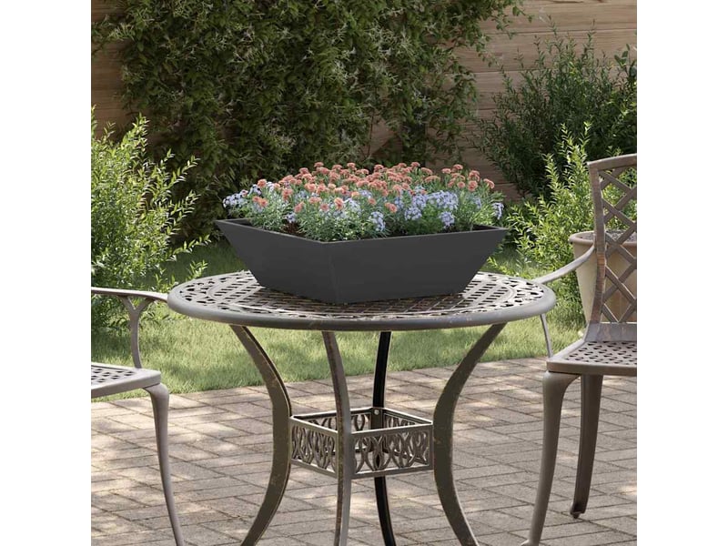  Jardinière - cache-pot de jardin noir 50 x 50 x 15 cm acier laminé à froid  - Conforama B