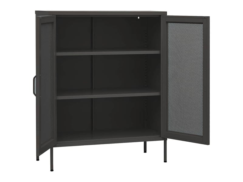  Armoire de rangement, rangement bureau anthracite 80x35x101,5 cm acier shl7339  - Conforama D