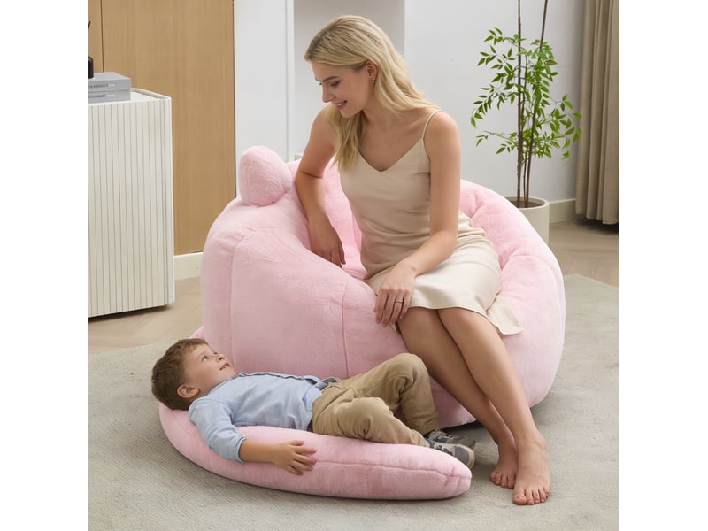  Canapé lounge adulte rose design original, fauteuil pouf confortable sans montage  - Conforama E