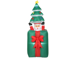 Décoration de noël gonflable 80 x 67 x 213 cm multicolore en polyester, avec led pour intérieur extérieur